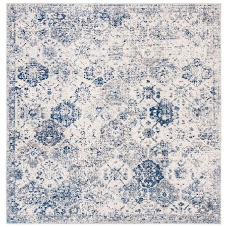 Safavieh 11 x 11 ft. Madison Power Loomed Square Area Rug White & Royal Blue MAD611C-11SQ